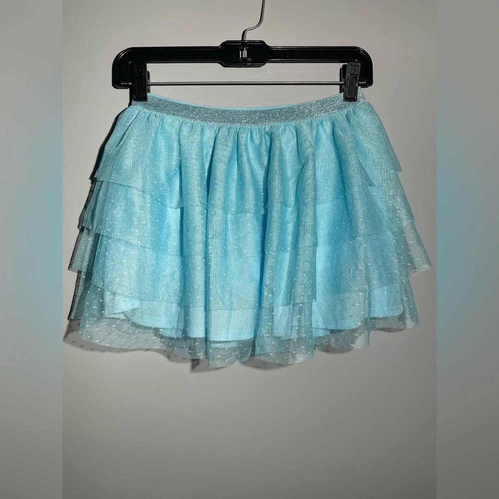 Justice Light Blue Layered Mini Skirt